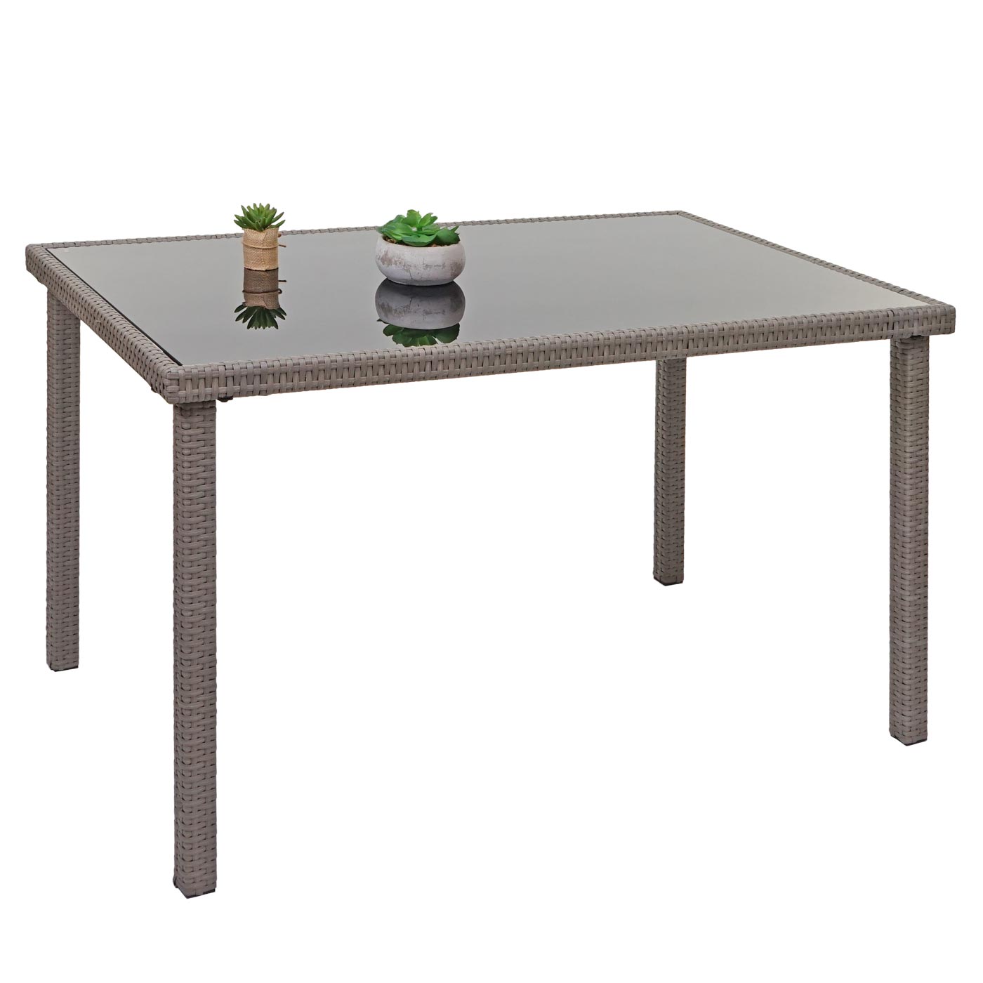 Cosmo Casa - Polyrotan Tafel - Tuintafel & Balkontafel - Polyrotan - Grijs