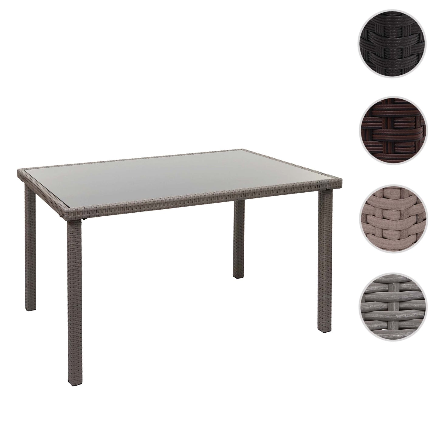 Cosmo Casa - Polyrotan Tafel - Tuintafel & Balkontafel - Polyrotan - Grijs