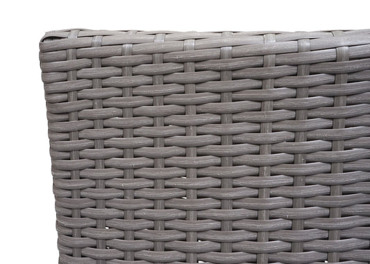 Cosmo Casa - Set van 2 Poly Rattan Stoelen - Balkonstoel, Stapelbaar - Polyrotan & Kussens - Grijs & Donkergrijs