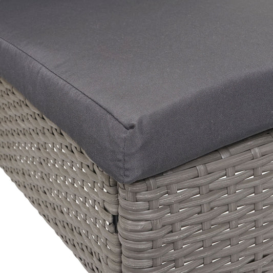 Cosmo Casa - Set van 2 Poly Rattan Stoelen - Balkonstoel, Stapelbaar - Polyrotan & Kussens - Grijs & Donkergrijs