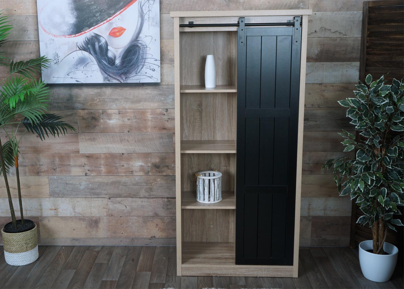 Cosmo Casa - Kast - Highboard met 8 Vakken - Houtlook & Metaal - 163×76×38 cm - Naturel