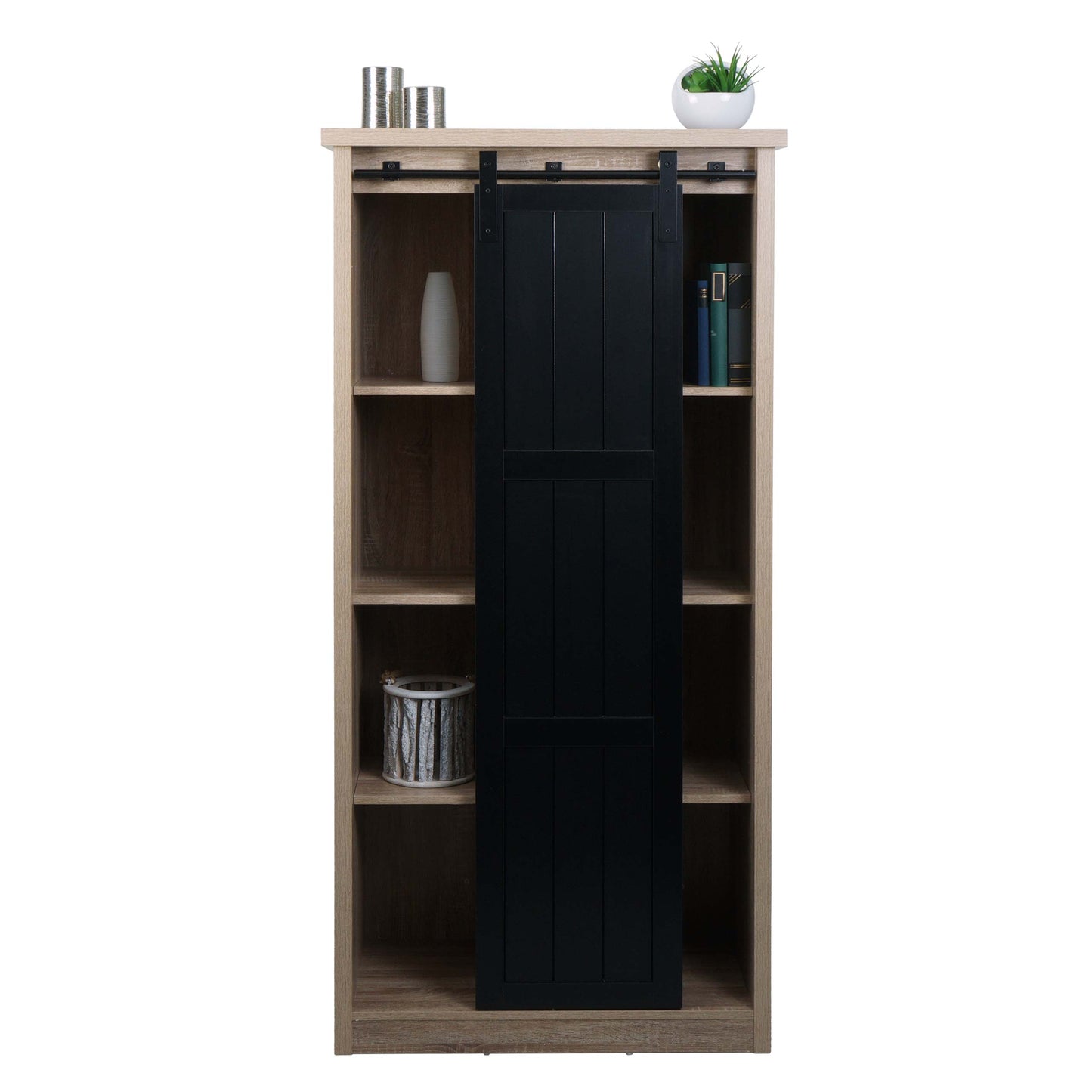 Cosmo Casa - Kast - Highboard met 8 Vakken - Houtlook & Metaal - 163×76×38 cm - Naturel