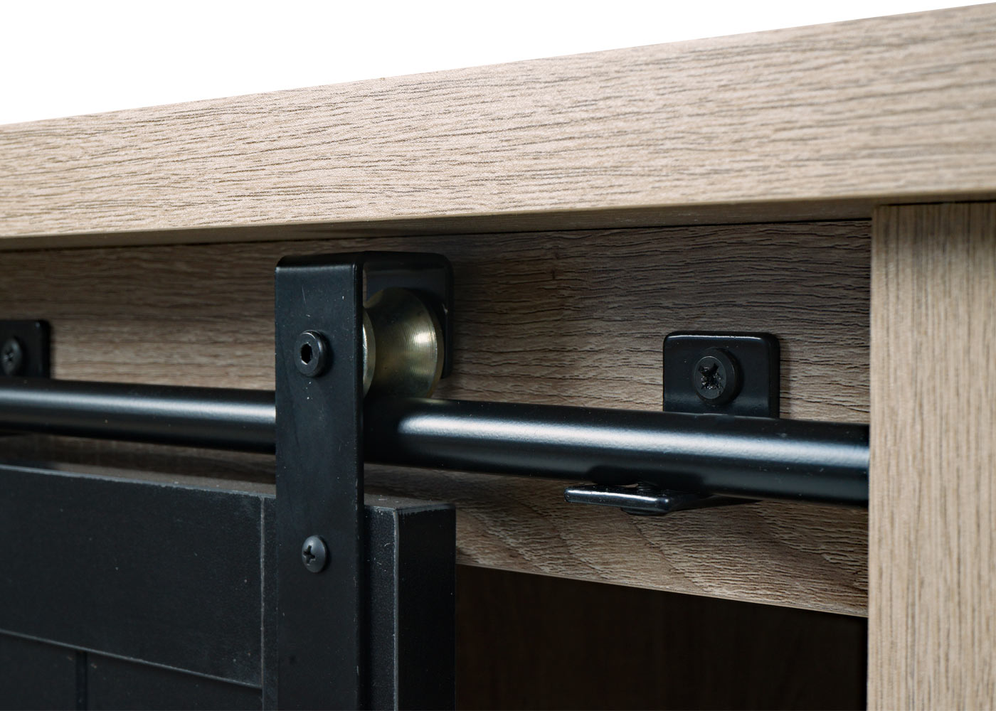 Cosmo Casa - Salontafel - Bijzettafel & Woonkamertafel - Houtlook & Metaal met Schuifdeuren (6 Vakken) - 44×120×60 cm - Naturel