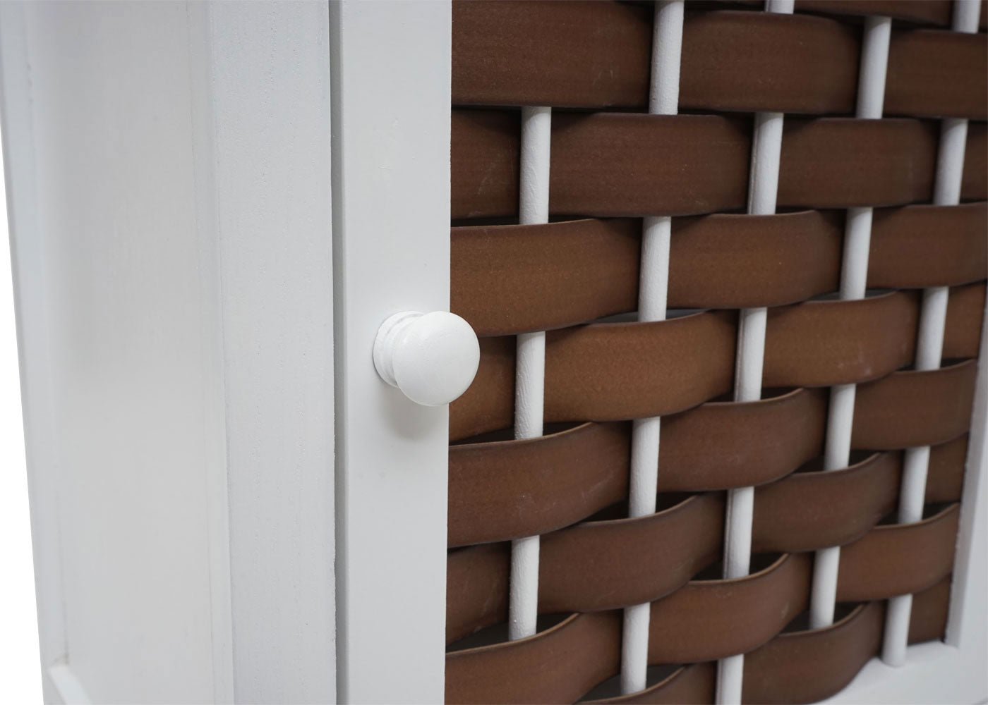 Cosmo Casa - Ladekast - 4 Lades - Hout & Polyrotan - Wit & Bruin