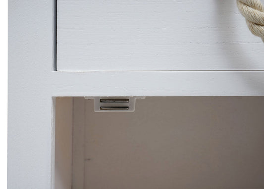 Cosmo Casa - Ladekast - 4 Lades - Hout & Polyrotan - Wit & Bruin