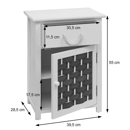 Cosmo Casa - Ladenkast - 4 Lades - Hout & Polyrotan - Donkerbruin