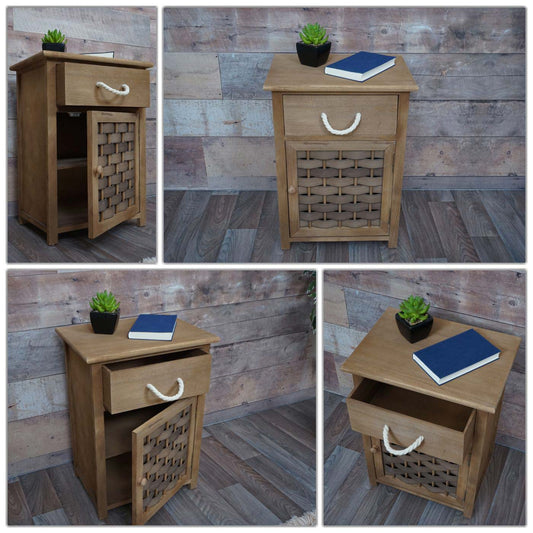 Cosmo Casa - Ladenkast - 4 Lades - Hout & Polyrotan - Donkerbruin