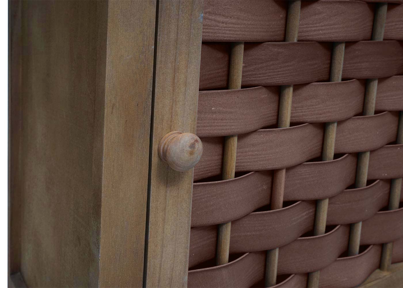 Cosmo Casa - Ladenkast - 4 Lades - Hout & Polyrotan - Donkerbruin