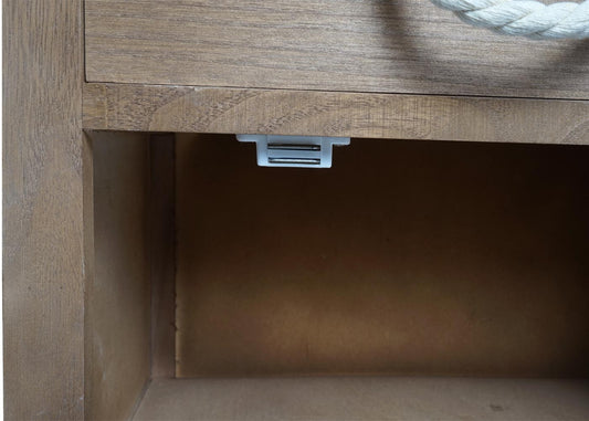 Cosmo Casa - Ladenkast - 4 Lades - Hout & Polyrotan - Donkerbruin