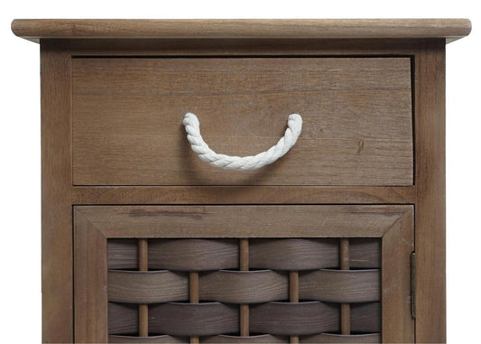 Cosmo Casa - Ladenkast - 4 Lades - Hout & Polyrotan - Donkerbruin