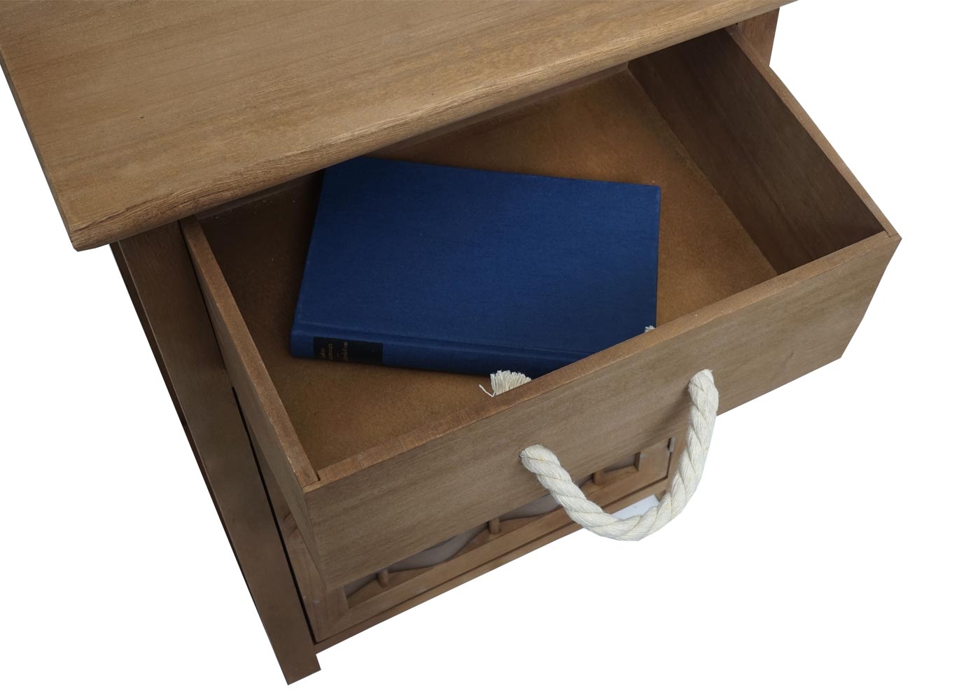 Cosmo Casa - Ladenkast - 4 Lades - Hout & Polyrotan - Donkerbruin