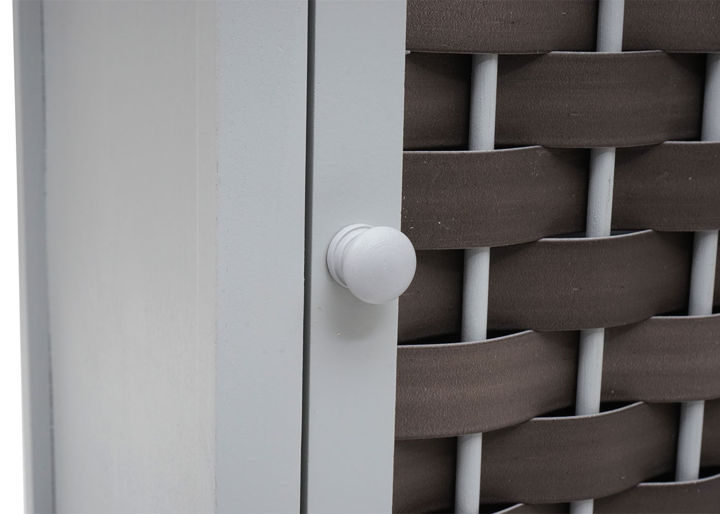 Cosmo Casa - Ladekast - 4 Lades - Hout & Polyrotan - Grijs & Donkergrijs