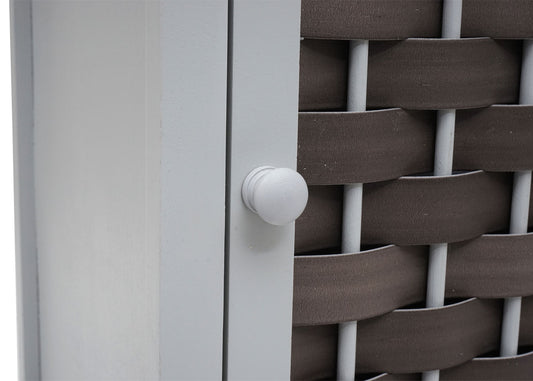 Cosmo Casa - Ladekast - 4 Lades - Hout & Polyrotan - Grijs & Donkergrijs