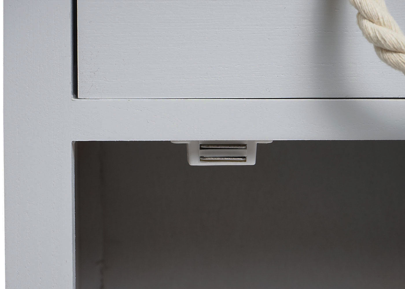 Cosmo Casa - Ladekast - 4 Lades - Hout & Polyrotan - Grijs & Donkergrijs