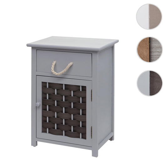 Cosmo Casa - Ladekast - 4 Lades - Hout & Polyrotan - Grijs & Donkergrijs