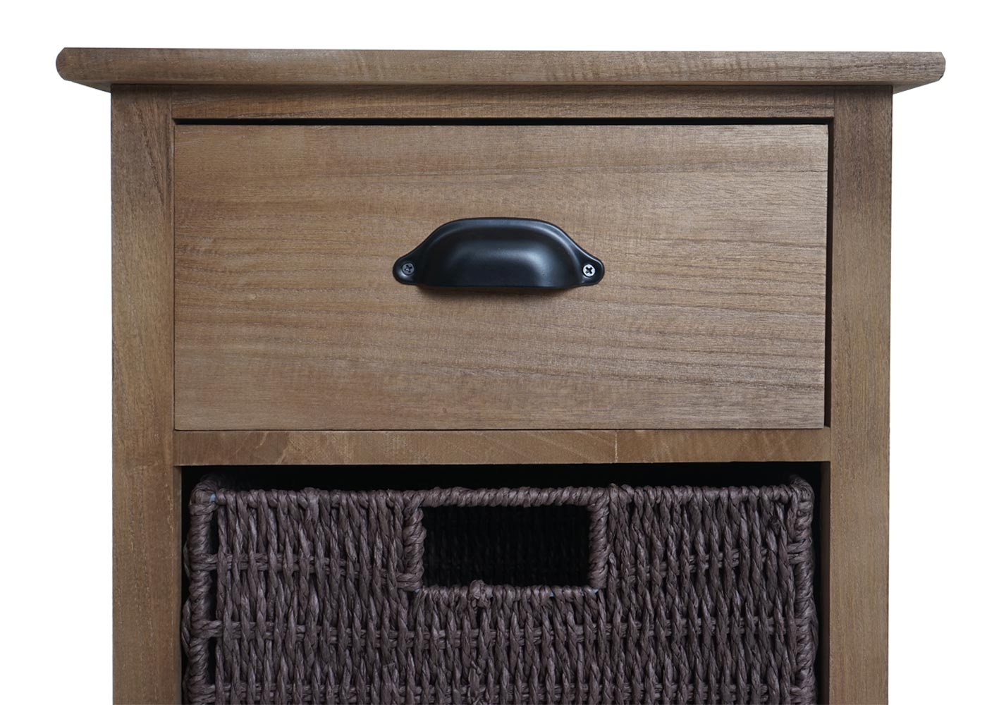 Cosmo Casa - Ladekast met Manden - Hout & Manden - Donkerbruin