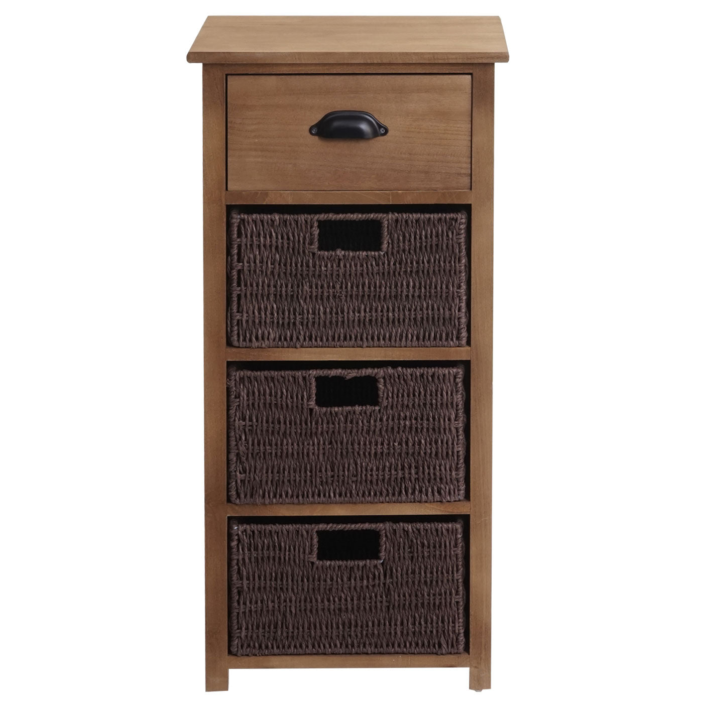 Cosmo Casa - Ladekast met Manden - Hout & Manden - Donkerbruin