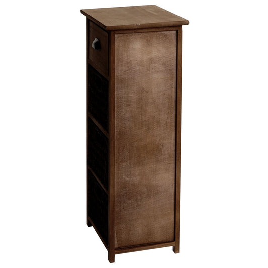 Cosmo Casa - Ladekast met Manden - Hout & Manden - Donkerbruin