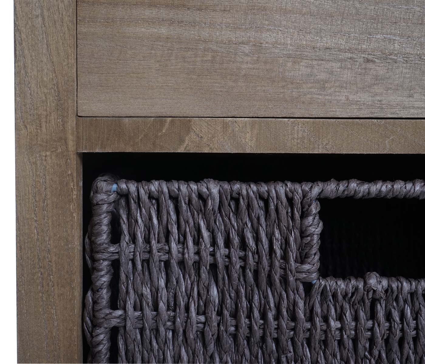 Cosmo Casa - Ladekast met Manden - Hout & Manden - Donkerbruin