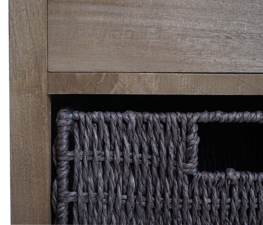 Cosmo Casa - Ladekast met Manden - Hout & Manden - Donkerbruin