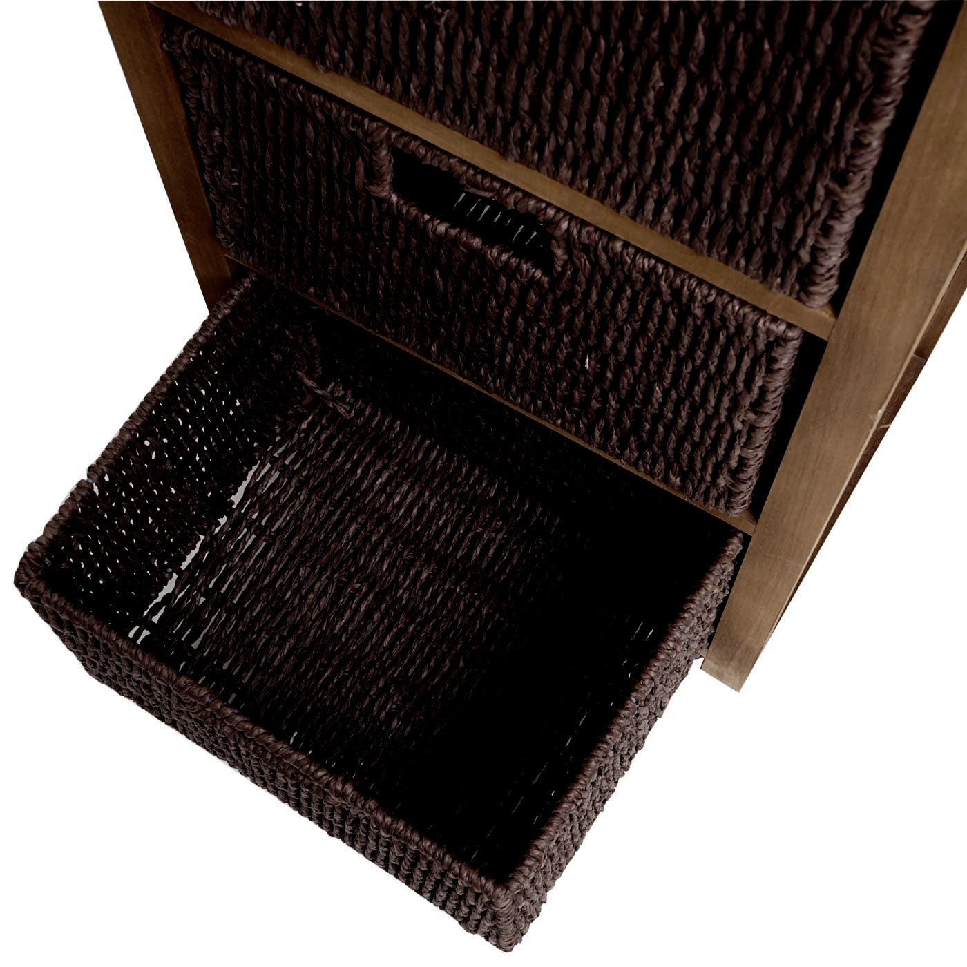 Cosmo Casa - Ladekast met Manden - Hout & Manden - Donkerbruin