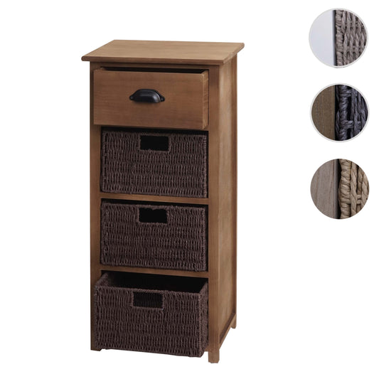 Cosmo Casa - Ladekast met Manden - Hout & Manden - Donkerbruin