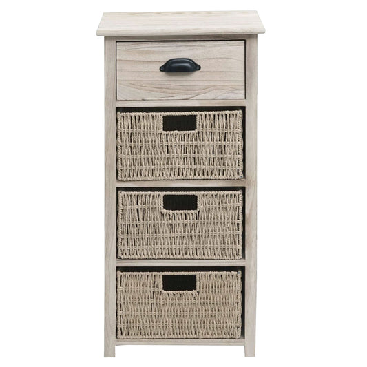 Cosmo Casa - Ladekast met Manden - Hout & Manden - Naturel & Lichtbruin