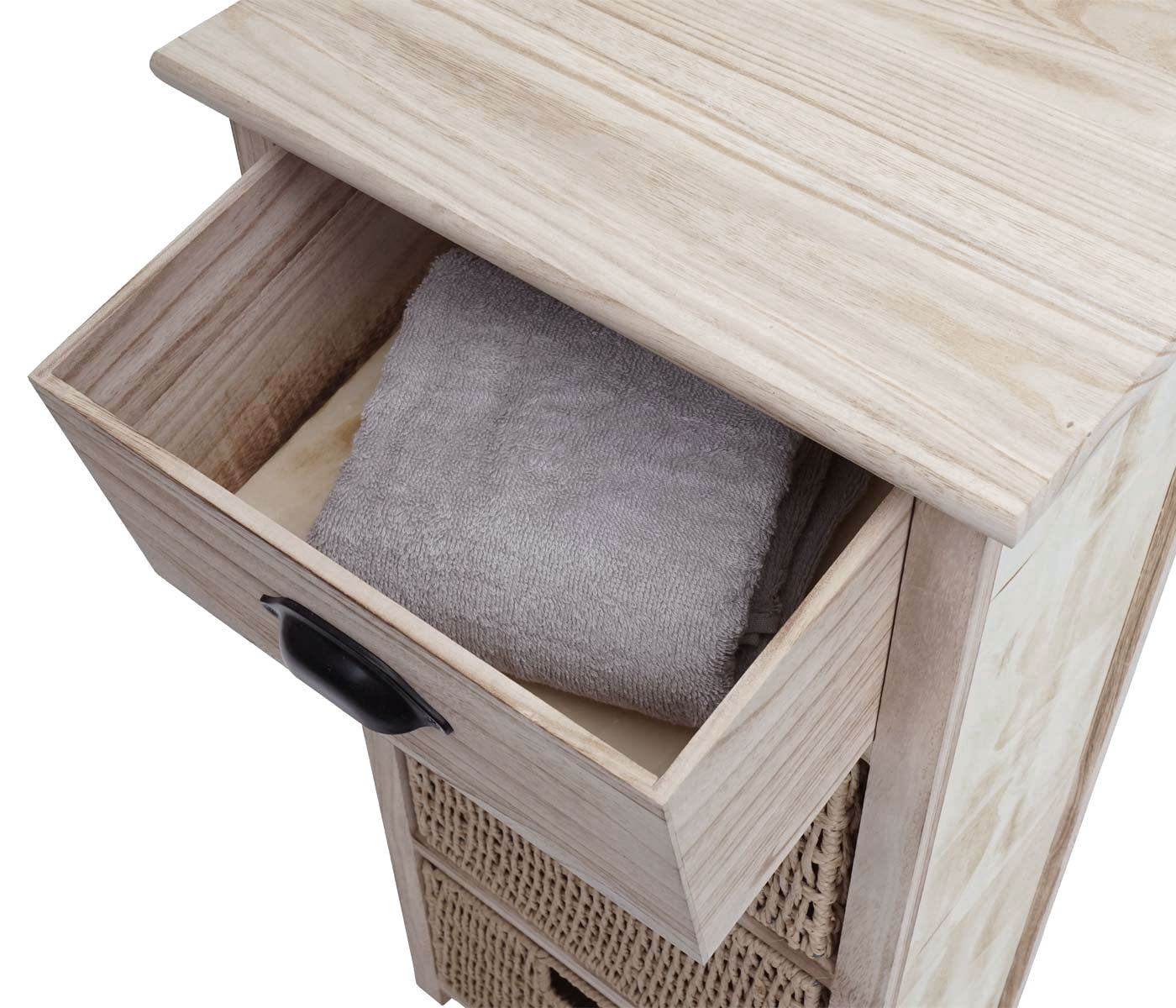 Cosmo Casa - Ladekast met Manden - Hout & Manden - Naturel & Lichtbruin