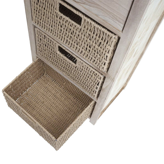 Cosmo Casa - Ladekast met Manden - Hout & Manden - Naturel & Lichtbruin