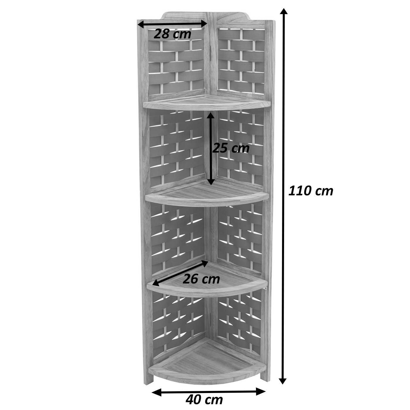 Cosmo Casa - Hoekplank - Opklapbaar - Paulowniahout - Bruin - 110 cm