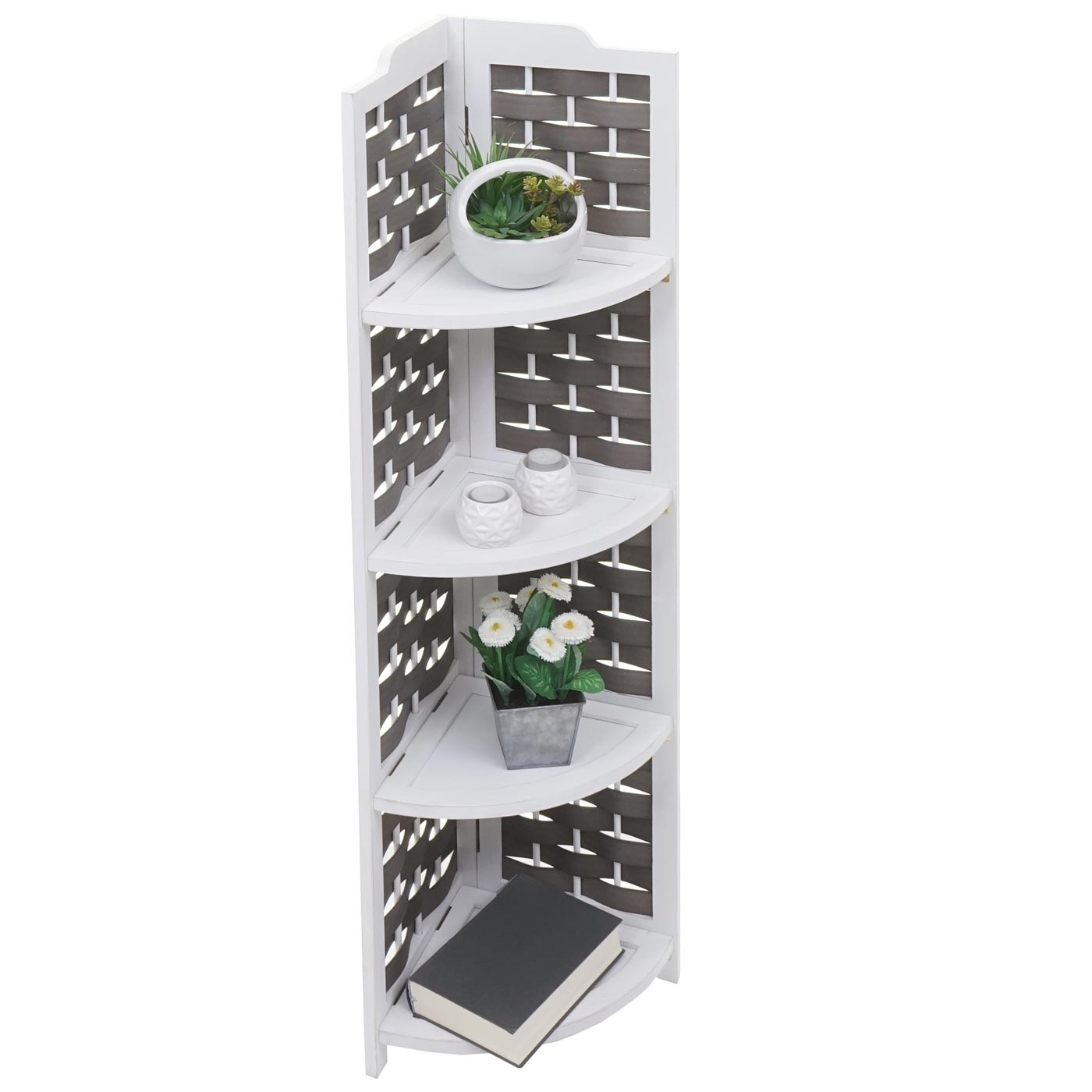 Cosmo Casa - Hoekplank - Opklapbaar - Paulowniahout - Wit - 110 cm