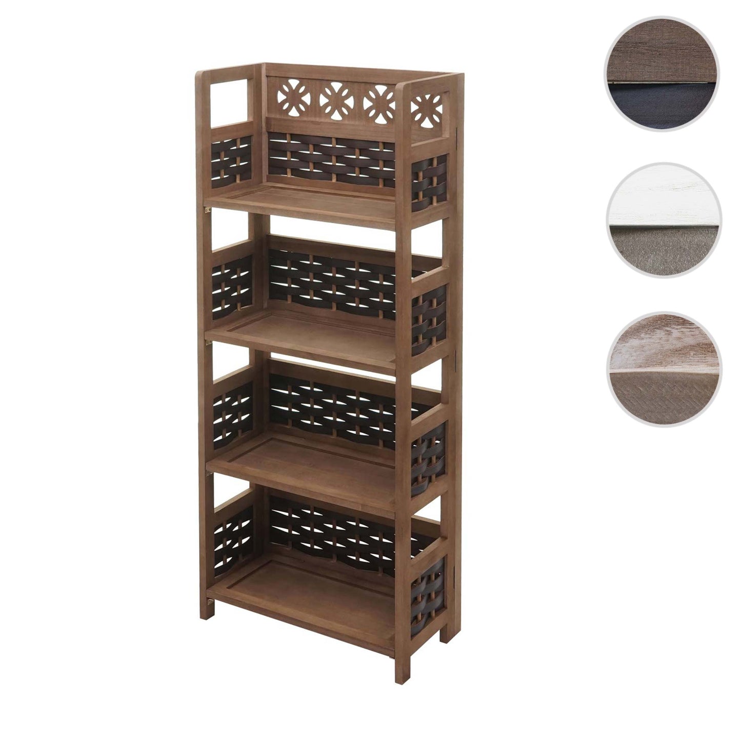 Cosmo Casa - Staande Woonplank - Opvouwbaar 4-laags, Geweven - Hout - Donkerbruin