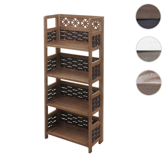 Cosmo Casa - Staande Woonplank - Opvouwbaar 4-laags, Geweven - Hout - Donkerbruin