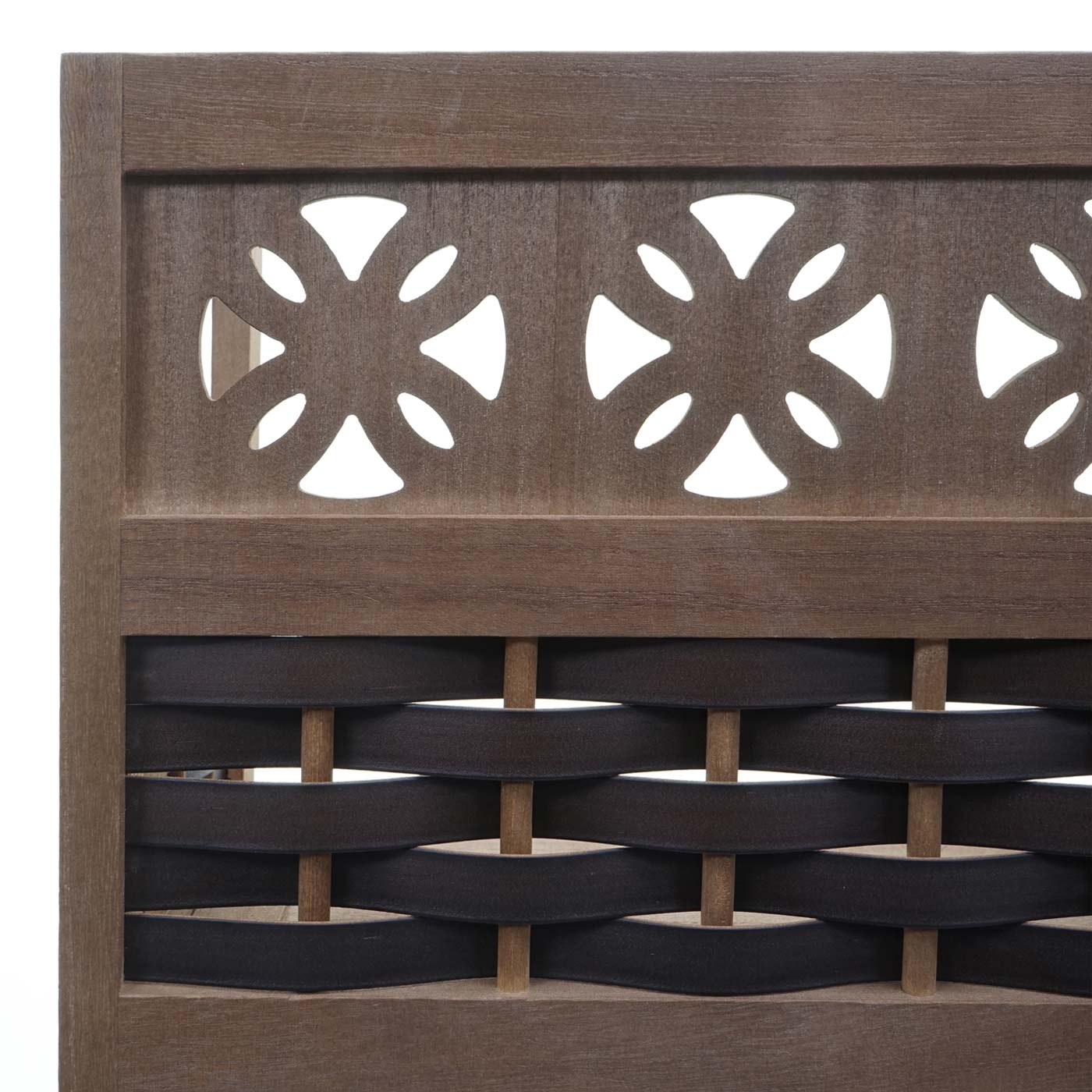 Cosmo Casa - Staande Woonplank - Opvouwbaar 4-laags, Geweven - Hout - Donkerbruin