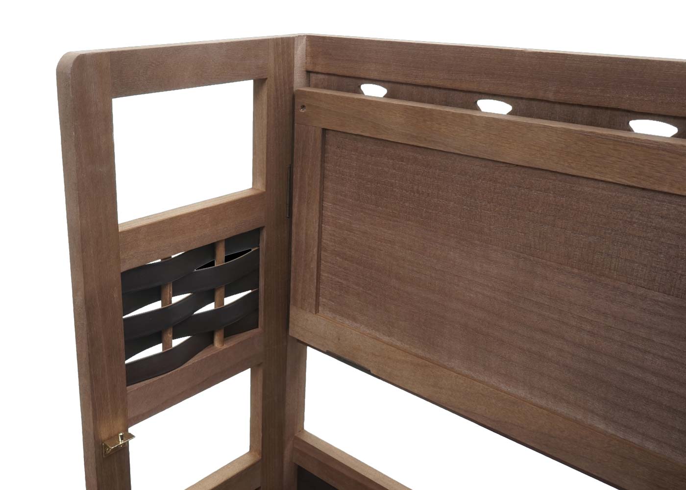 Cosmo Casa - Staande Woonplank - Opvouwbaar 4-laags, Geweven - Hout - Donkerbruin