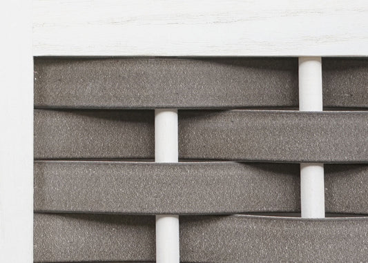 Cosmo Casa - Staande Woonplank - Opvouwbaar 4-laags, Geweven - Hout - Wit & Grijze Vlecht