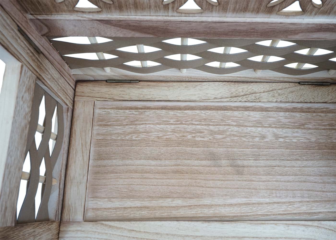 Cosmo Casa - Staande Woonplank - Opvouwbaar 4-laags, Geweven - Hout - Bruin & Bruine Vlecht