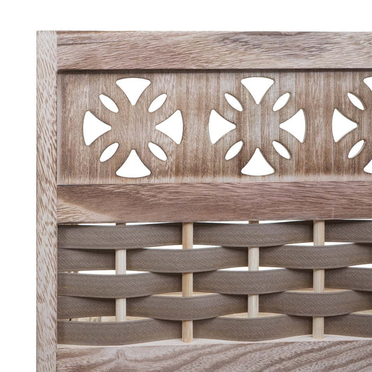 Cosmo Casa - Staande Woonplank - Opvouwbaar 4-laags, Geweven - Hout - Bruin & Bruine Vlecht