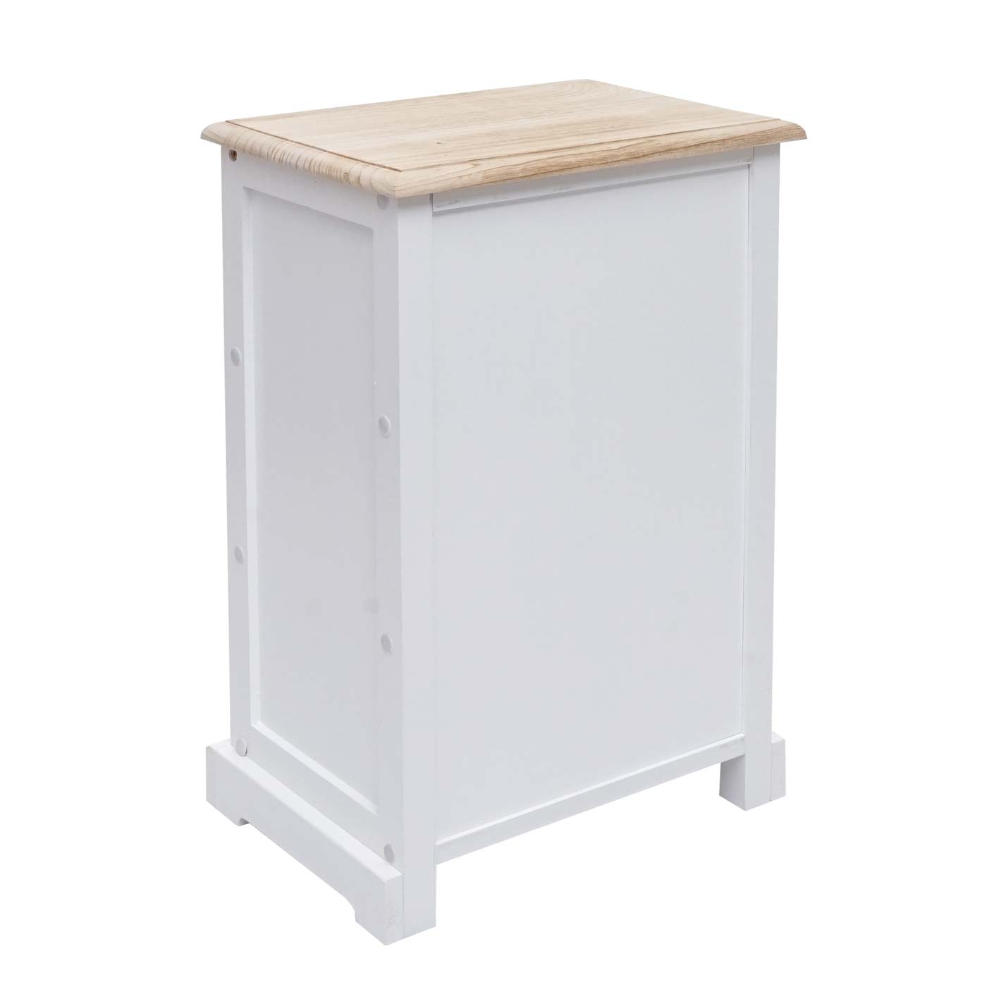 Cosmo Casa - Ladekast - Rotanhout - 63×40×28 cm - Wit & Natuurlijke Kleur