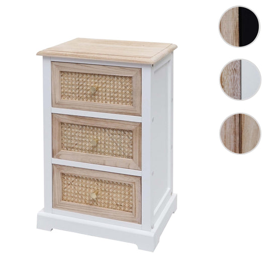 Cosmo Casa - Ladekast - Rotanhout - 63×40×28 cm - Wit & Natuurlijke Kleur