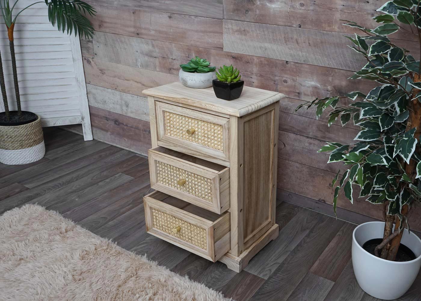 Cosmo Casa - Ladekast - Rotanhout - 63×40×28 cm - Natuurlijke Kleur