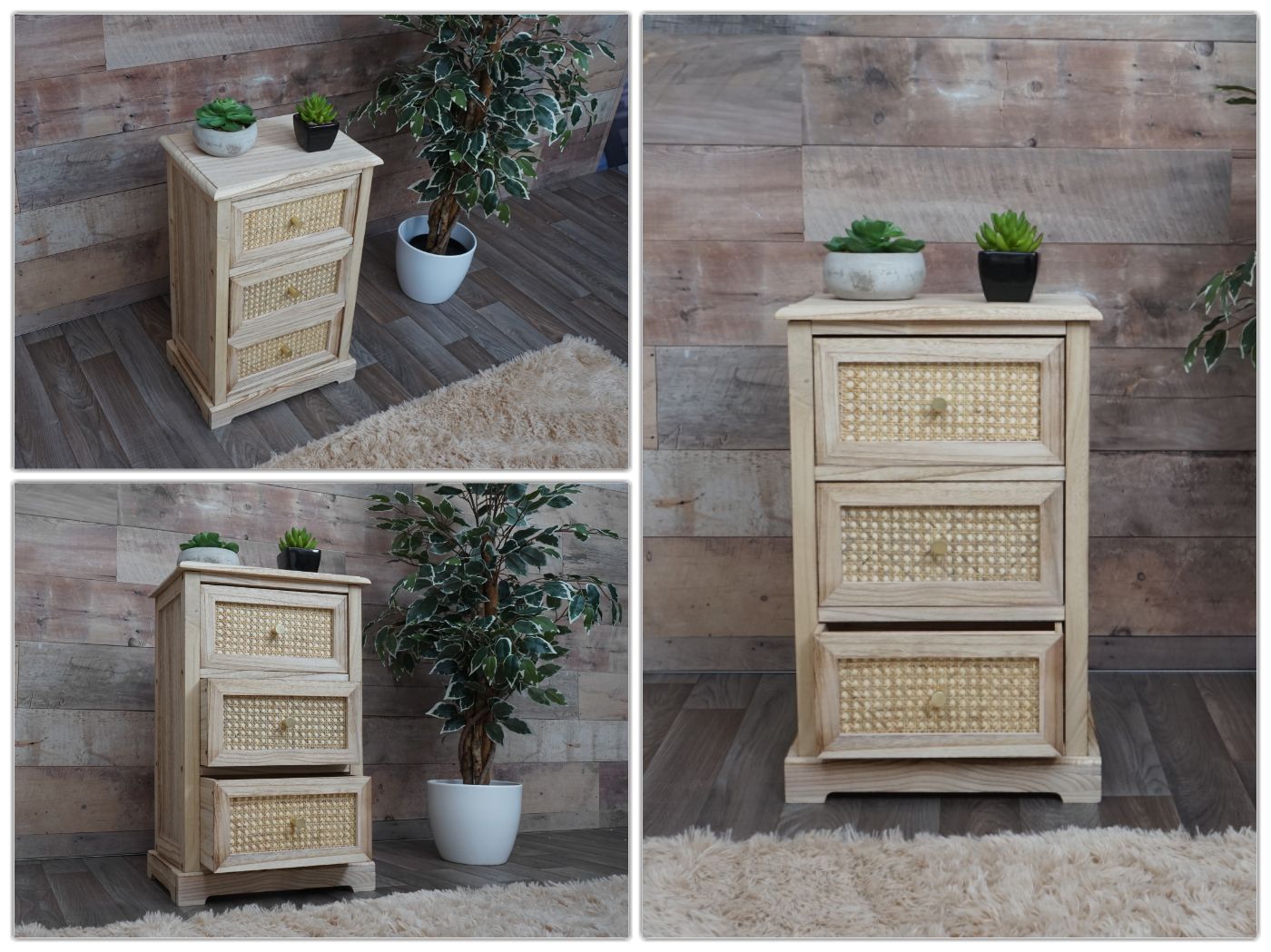 Cosmo Casa - Ladekast - Rotanhout - 63×40×28 cm - Natuurlijke Kleur