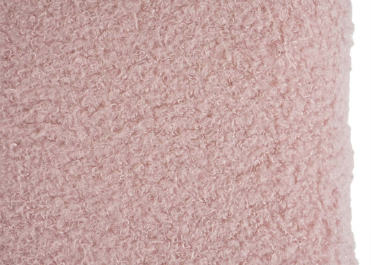 Cosmo Casa - Set van 2 Eetkamerfauteuils - Hout, Polyrotan & Metaal - Bouclé Textiel - Roze