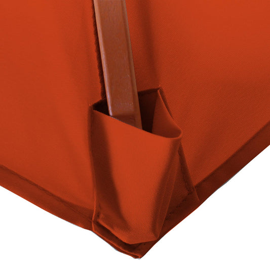 Cosmo Casa - Marktparasol Florida - 3 m - Polyester & Hout - Terracotta