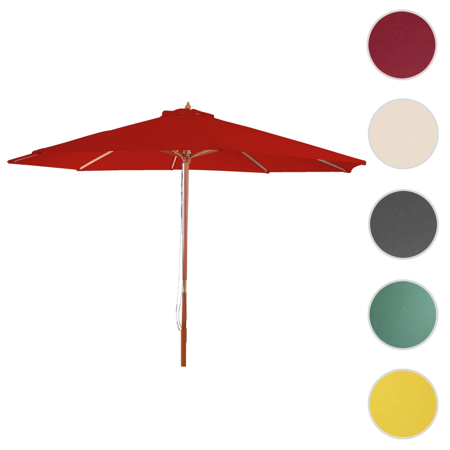 Cosmo Casa - Marktparasol Florida - 3 m - Polyester & Hout - Rood