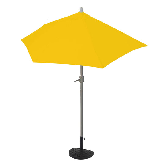 Cosmo Casa - Halfronde Balkonparasol - UV 50 Bescherming - Polyester & Aluminium - Geel - 270 cm - 3 kg - Met Standaard