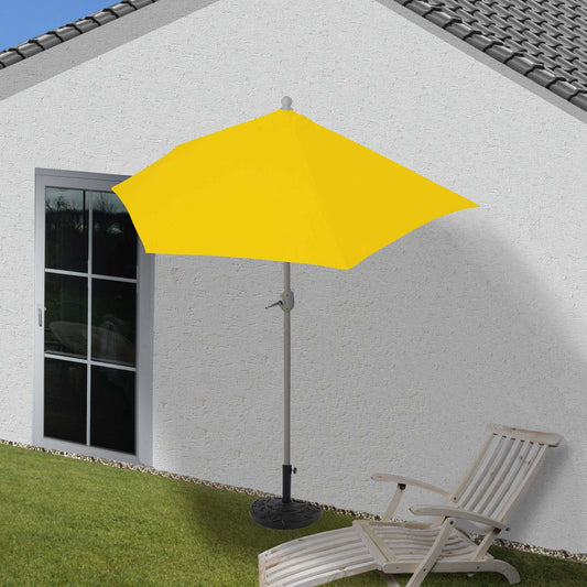 Cosmo Casa - Vervangende Hoes voor Halfronde Parasol - Stoftextiel - UV 50 - Geel - Ø 270 cm / 3 kg