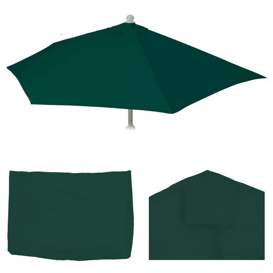 Cosmo Casa - Vervangende Hoes voor Halfronde Parasol - Stoftextiel - UV 50 - Groen - Ø 270 cm / 3 kg