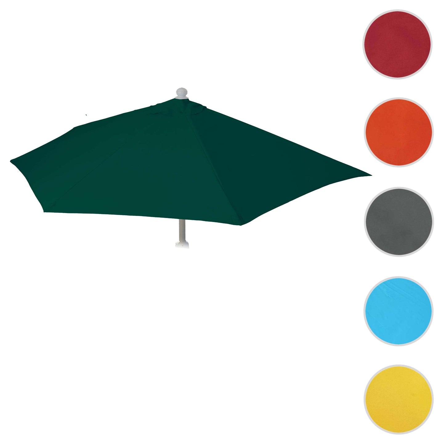 Cosmo Casa - Vervangende Hoes voor Halfronde Parasol - Stoftextiel - UV 50 - Groen - Ø 270 cm / 3 kg
