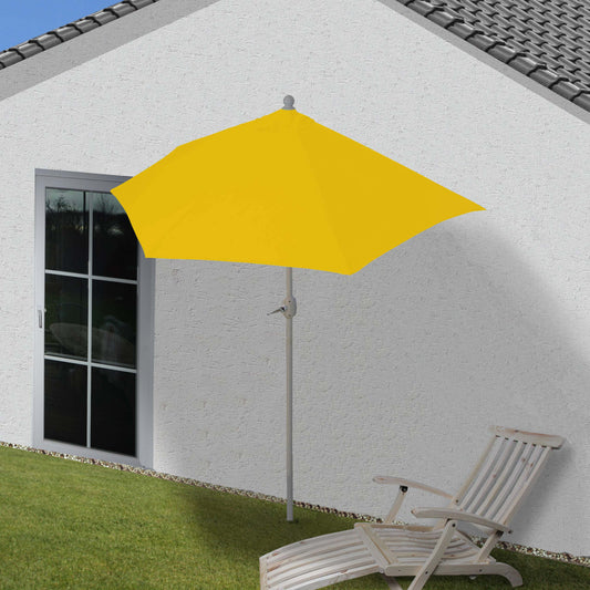 Cosmo Casa - Halfronde Balkonparasol - UV 50 Bescherming - Polyester & Aluminium - Geel - 300 cm / 3 kg